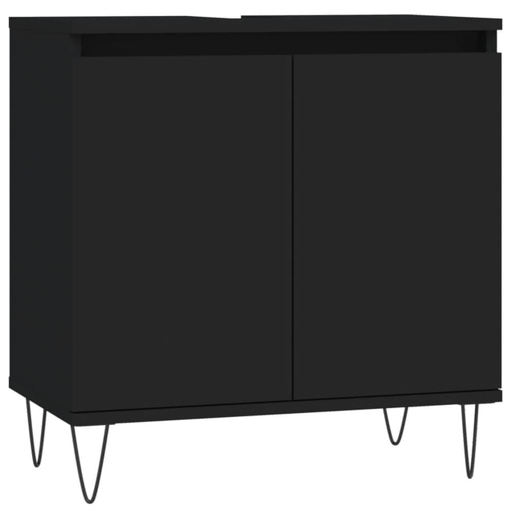 Vidaxl Kúpeľňová skrinka čierna 58x33x60 cm kompozitné drevo